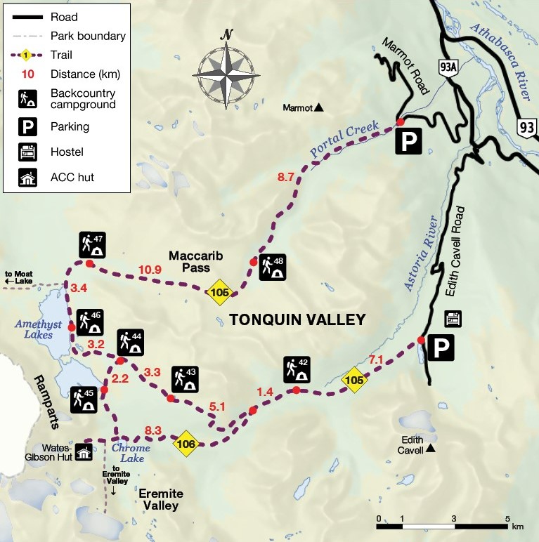 Tonquin Valley trail map